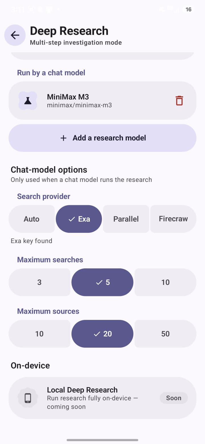 EchoFlow Deep Research cited report on Android