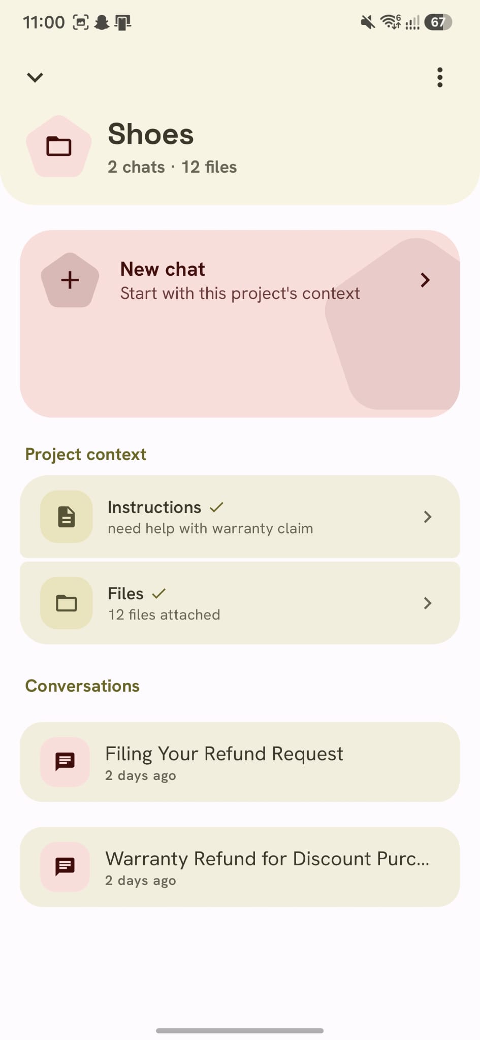 EchoFlow project with context files, instructions and conversations